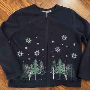 Croft & Barrow Fleece Christmas/Winter Zip Up Sweater